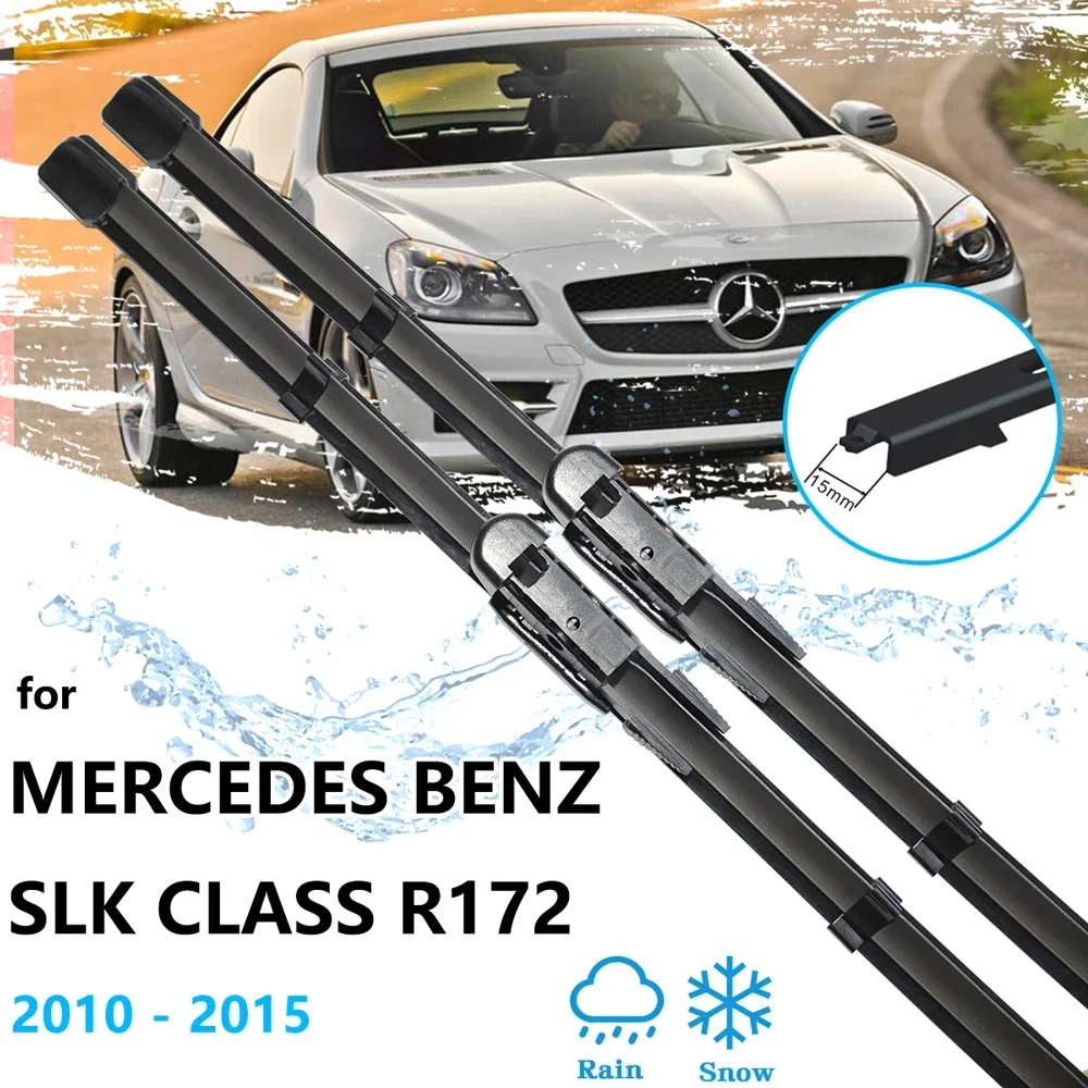 Untuk Mercedes Benz SLK SLC kelas R172 2011 ~ 2016 kaca depan otomatis bilah Wiper depan pembersih karet U J lengan kait