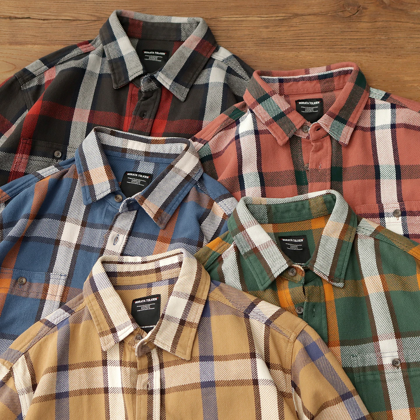 Autumn New American Retro Long-sleeved Lapel Vintage Plaid Shirt Men's Heavyweight 100% Cotton Washed Loose Casual Thin Coat