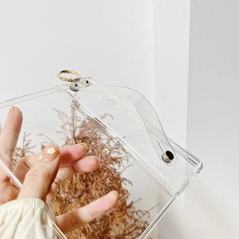 

with Wrist Strap E-Reader Case Transparent Airbag 9/10/11th Gen Back Cover Shockproof TPU for Kindle Paperwhite 1/2/3/4/5