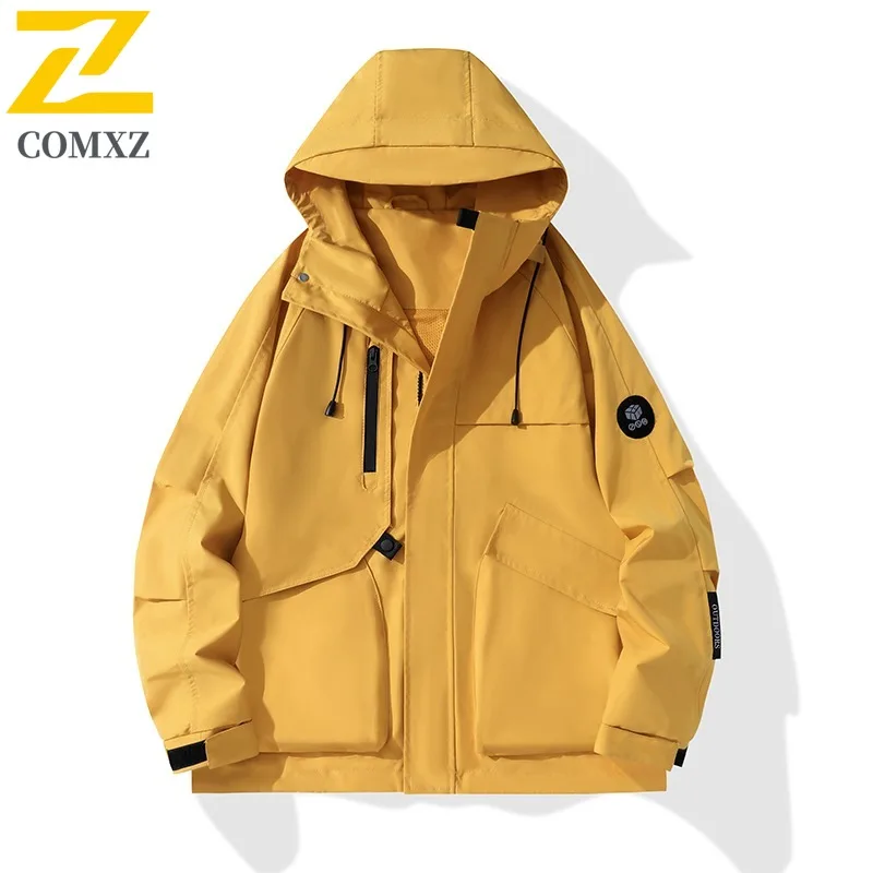 

Men's Spring Autumn Softshell Jacket Windproof Waterproof Outdoor Hiking Coat Breathable Mountaineering Parka with Fleece Lining