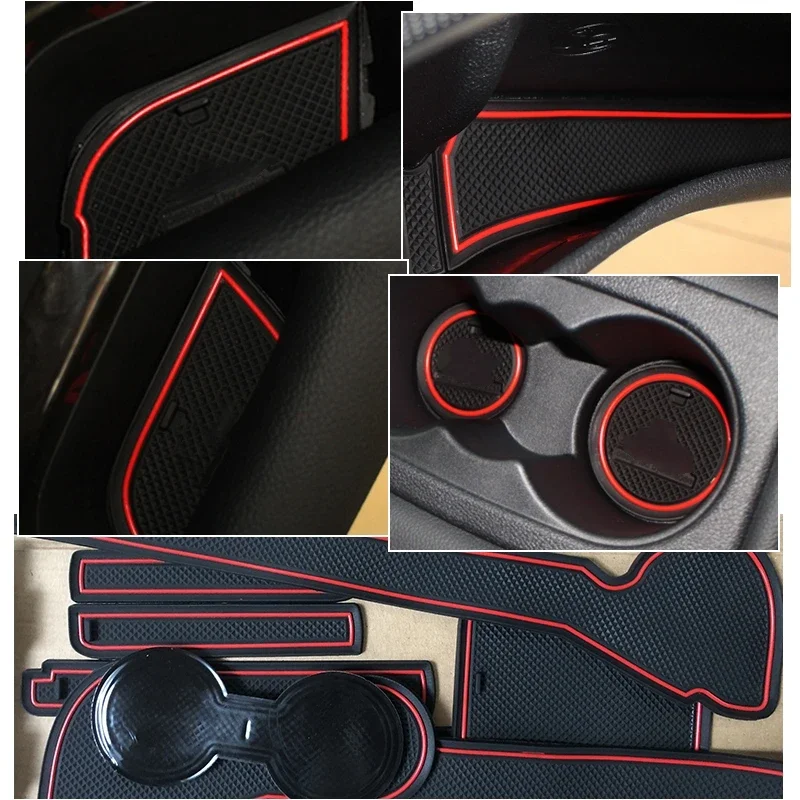 Anti-Slip Gate Slot Mat Rubber Coaster for KIA Optima 2010 2011 2012 2013 2014 2015 KIA K5 TF MK3 Accessories Car Stickers 13pcs