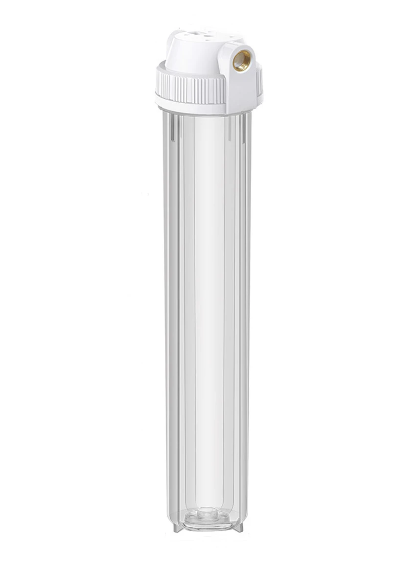 20 Inch Food Grade Transparent Commercial/Industrial Water Filter Housing with 1/2,3/4 Inch Copper Connector,Big Flow Prefilter