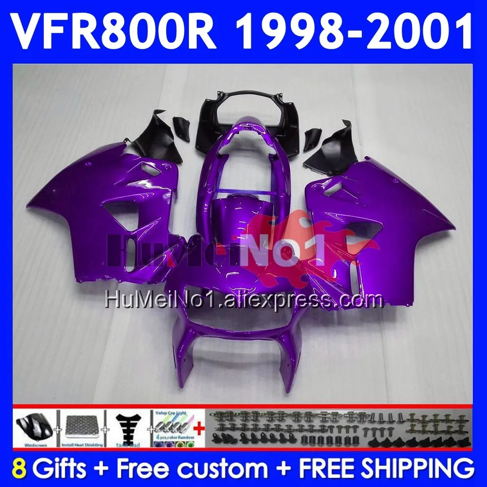 Body For HONDA Interceptor VFR 800RR 800 RR Hot Purple CC 52No.142 VFR800 RR 98 99 00 01 VFR800RR 1998 1999 2000 2001 Fairings