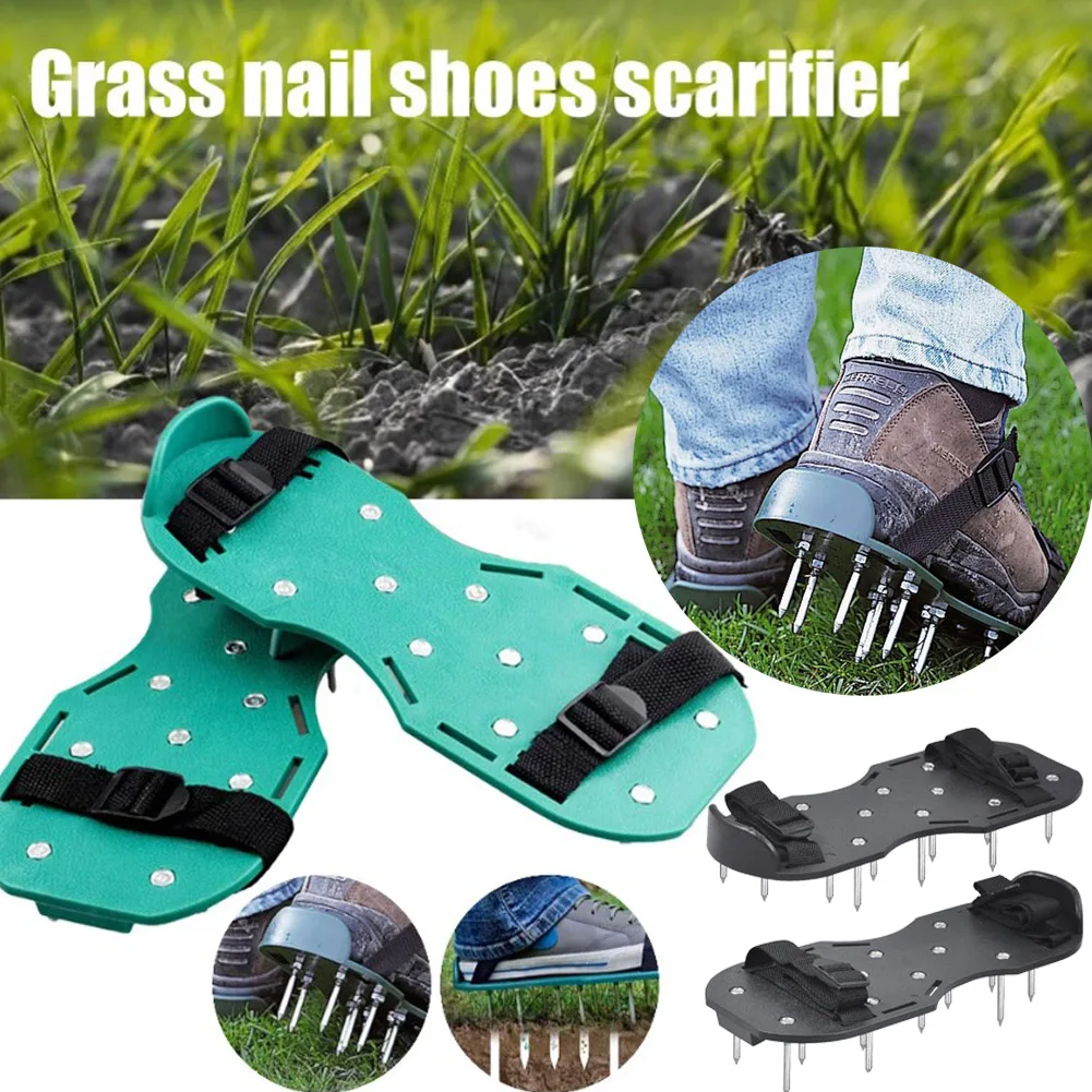 

Garden Lawn Aerator Shoes Garden Yard Grass Cultivator Scarification Nail Tool Lawn Aerator Shoes Grass Spiked Gardening Walking