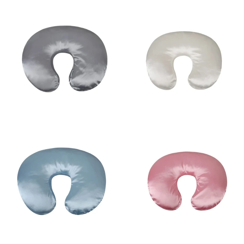 Removable Nursing Pillow Cover Baby Bedding U-Shape Nursing Pillow Case Solid Color Breastfeeding Pillow Slipcover