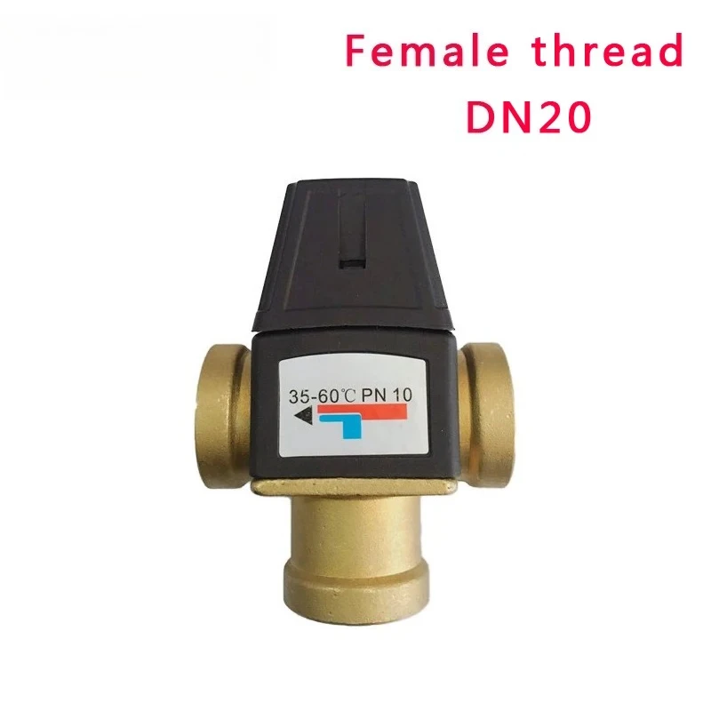 3 Way Brass Thermostatic Mixing Valve DN20 DN25 Female Thread For Solar Water Heater