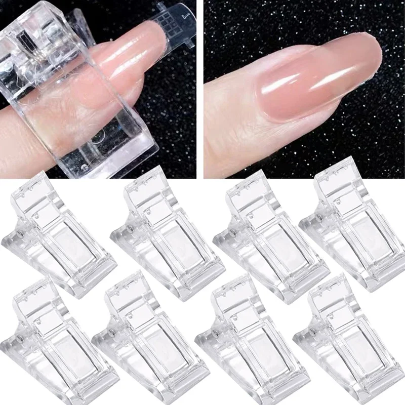 5/10PCS Acrylic Crystal Nail Art Clip for Finger Extension Nail UV Gel Fixed Nail Mold Professional Plastic Clamps Manicure Tool