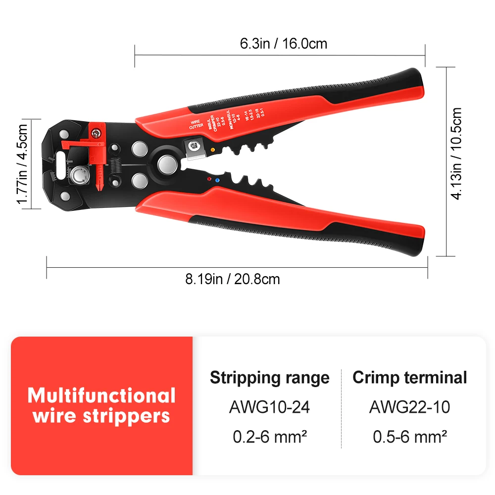 1pc HS-D1 Automatic Wire Stripper Multifunctional Portable Cable Cutter Crimper Versatile wire strippers Adjustable Automatic