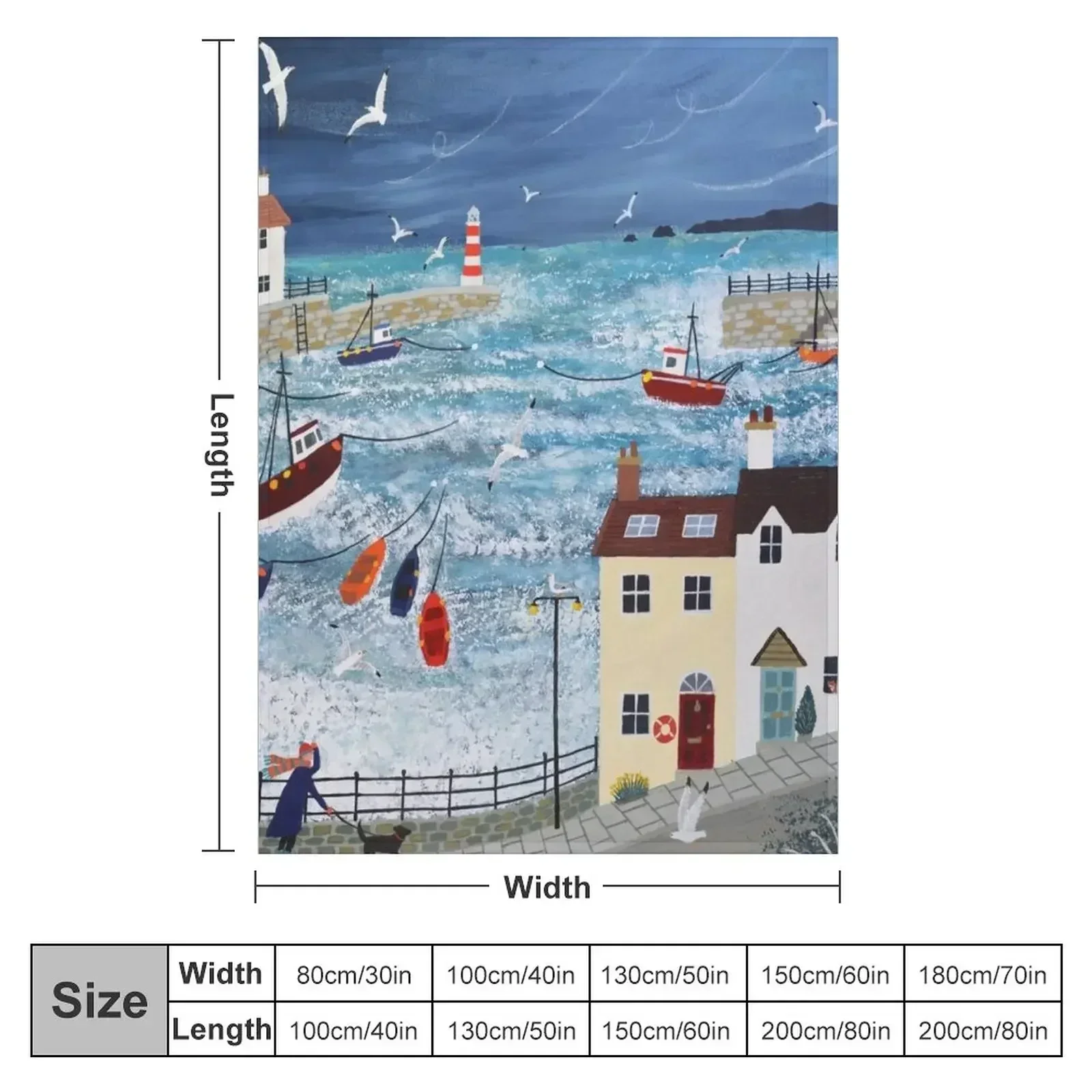 Stormy Harbour Throw Blanket couch cozy soft plush fuzzy picnic outdoor blanket
