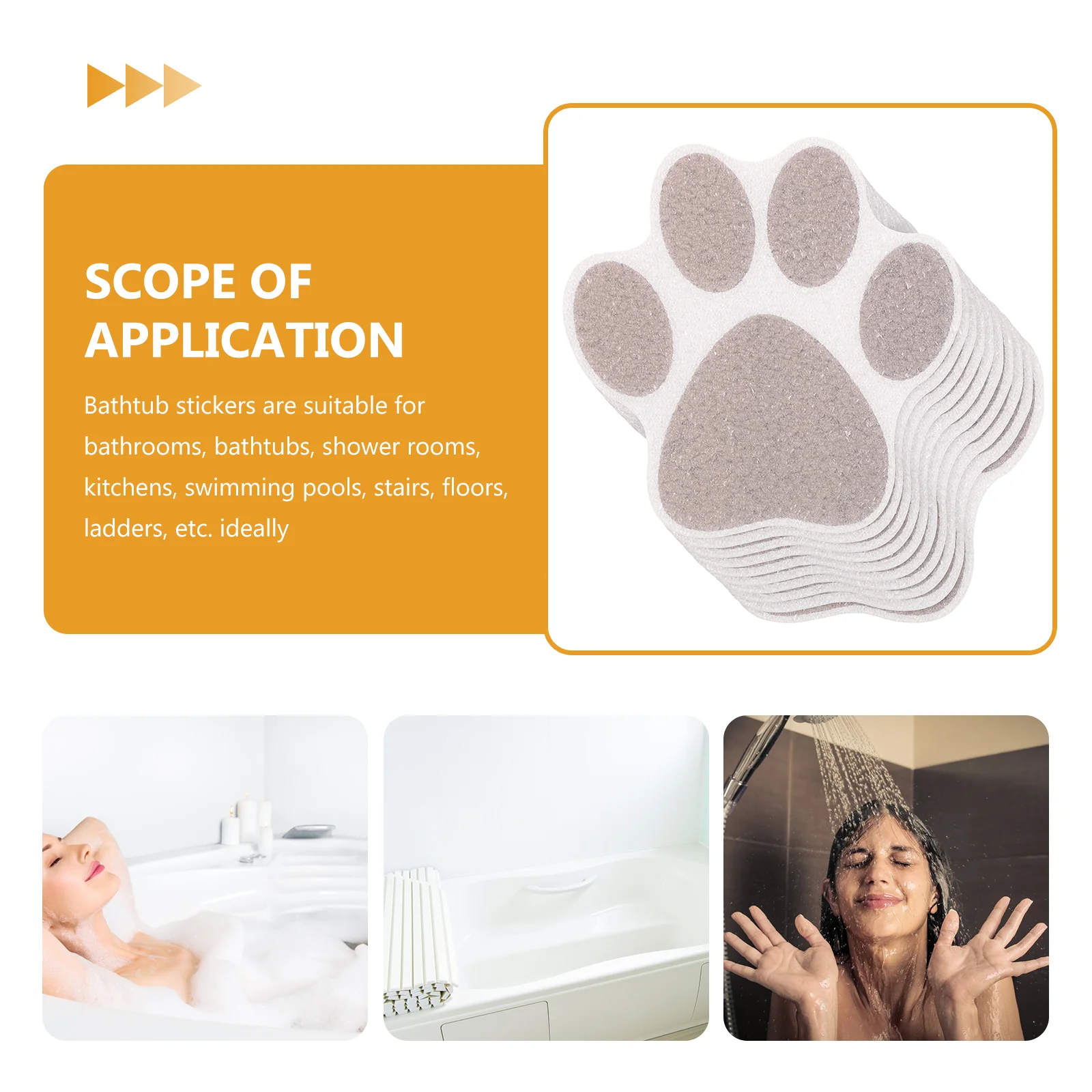 10 Pcs Footprint Anti-slip Stickers Bathtub Rug Trick Treat Window Waterproof Toys Wall Child