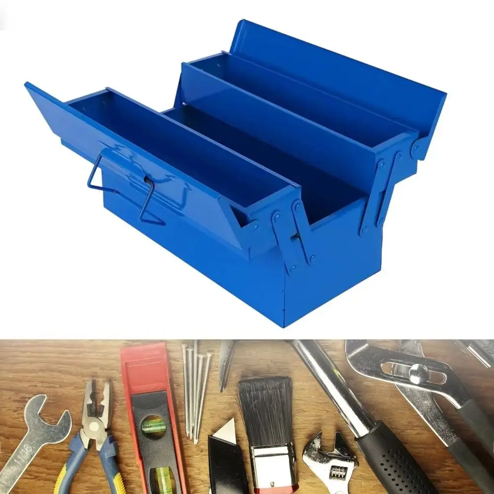 

Lightweight Large Metal Toolbox Metal Heavy Duty Tool Box Portable Organizer Multi-function Repair Chest Auto Plumber