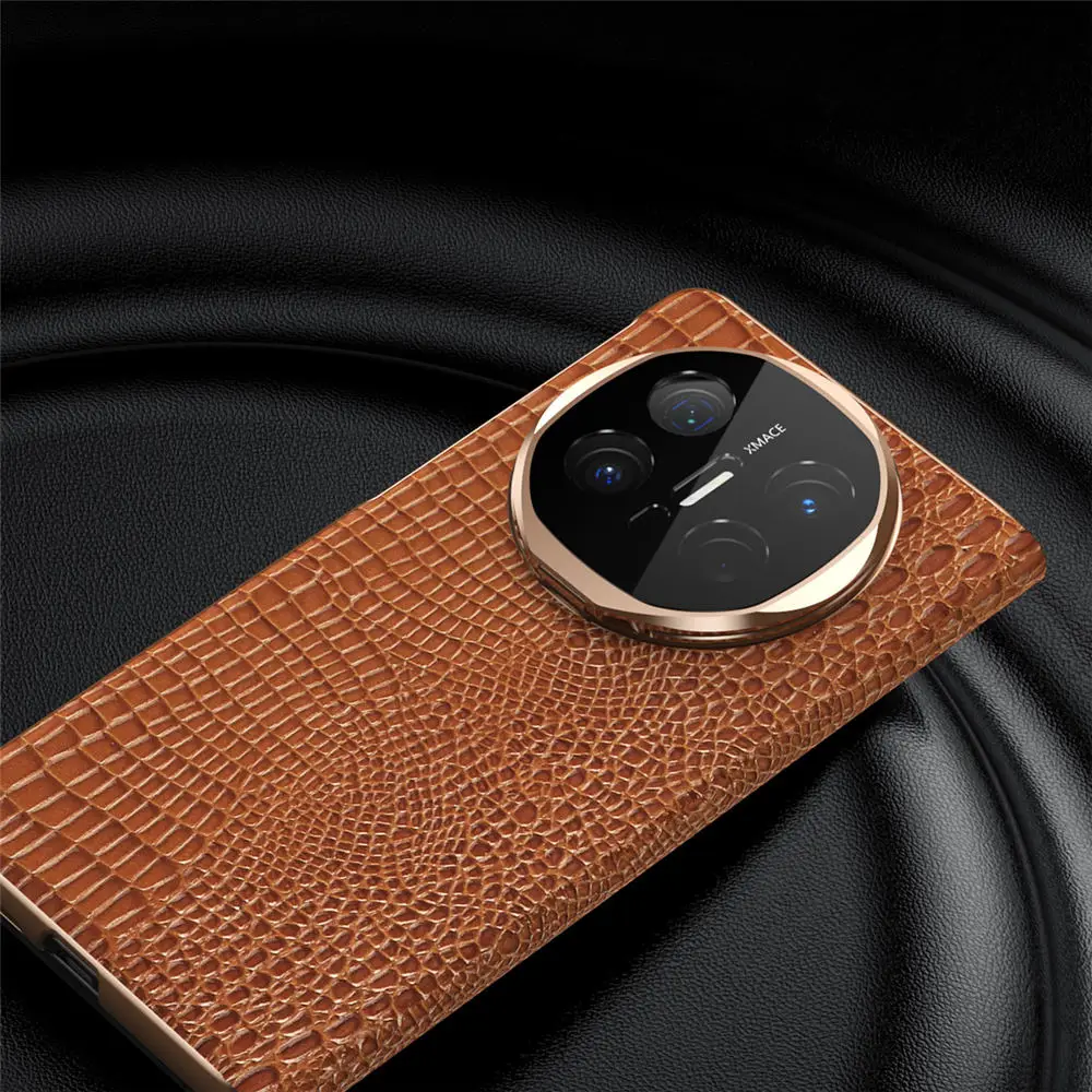 Genuine Cowhide Leather Magnetic Flip Case for Huawei Mate X6 X5 Window View Cover