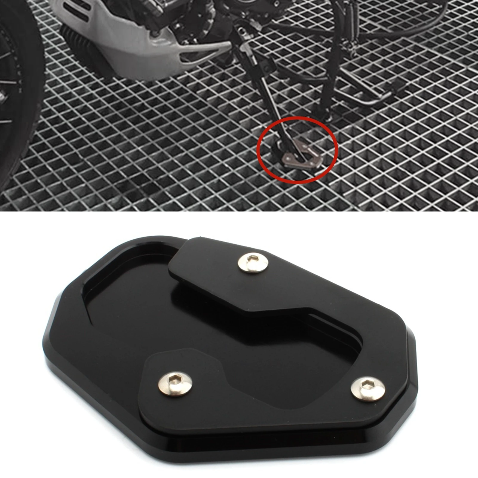 

For Harley PA1250 RA1250S after 2021 Motorcycle Kickstand Pad Parts Extension Foot Pedal Rest Cover Antiskid Plate