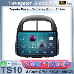 Android16 Radio For Toyota Passo Daihatsu Boon Sirion Subaru Justy Perodua Myvi NavigationGPS Stereo Multimedia Wireless Carplay