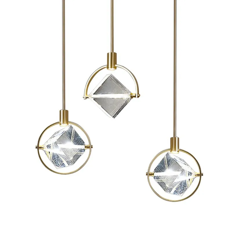 Art deco Diamond Crystal Lighting Led Chandelier for dining room Nordic Luxury Bar home Restaurant Crystal Ball hanging Lamp