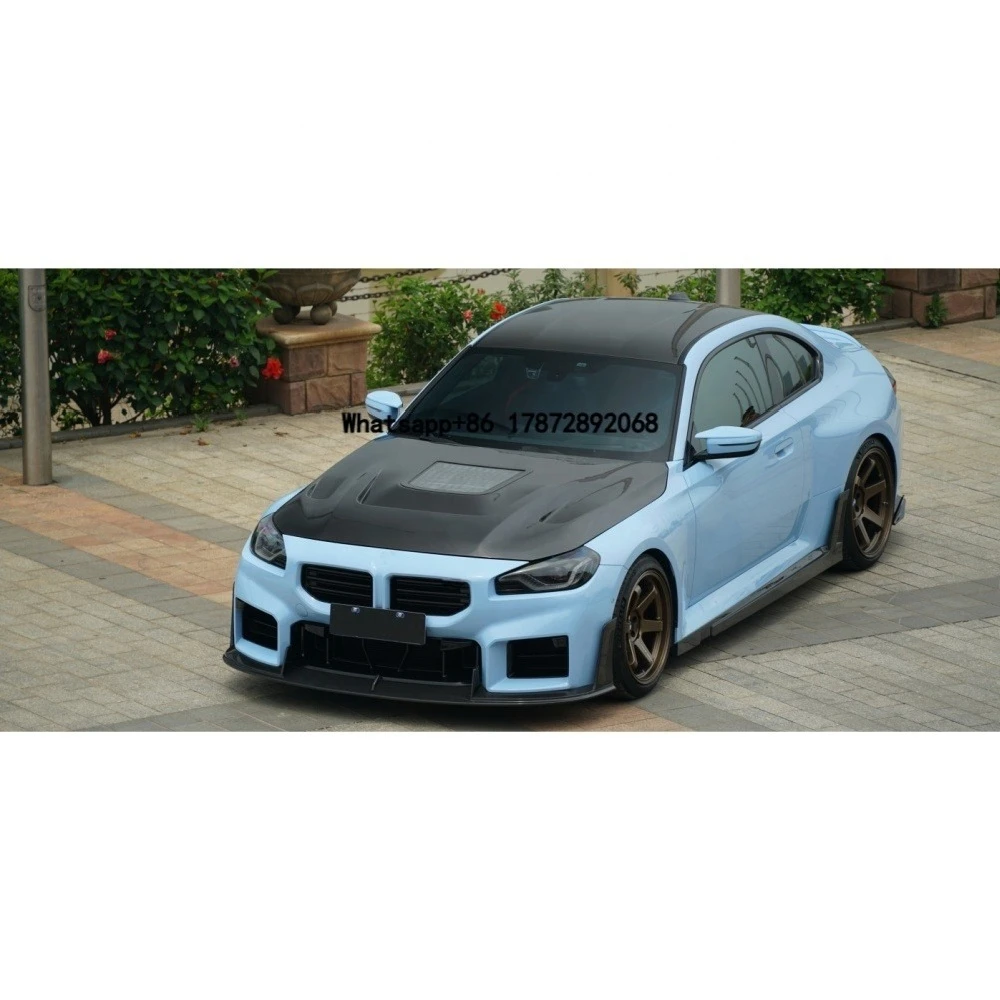 High Quality 2024 for  G87 M2 2024 New Style Front Hood Bonnet Tempered Glass with Included Screws Fit for Real Carbon Fiber