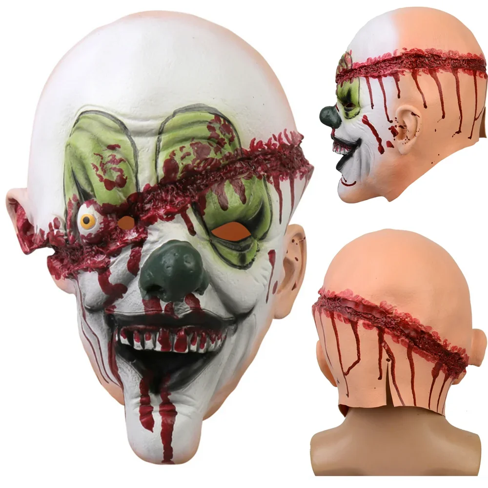 

2023 Newest Clown Mask Cosplay Scary Role Horror Joker Latex Full Face Helmet Halloween Masquerade Party Headwear Costume Prop