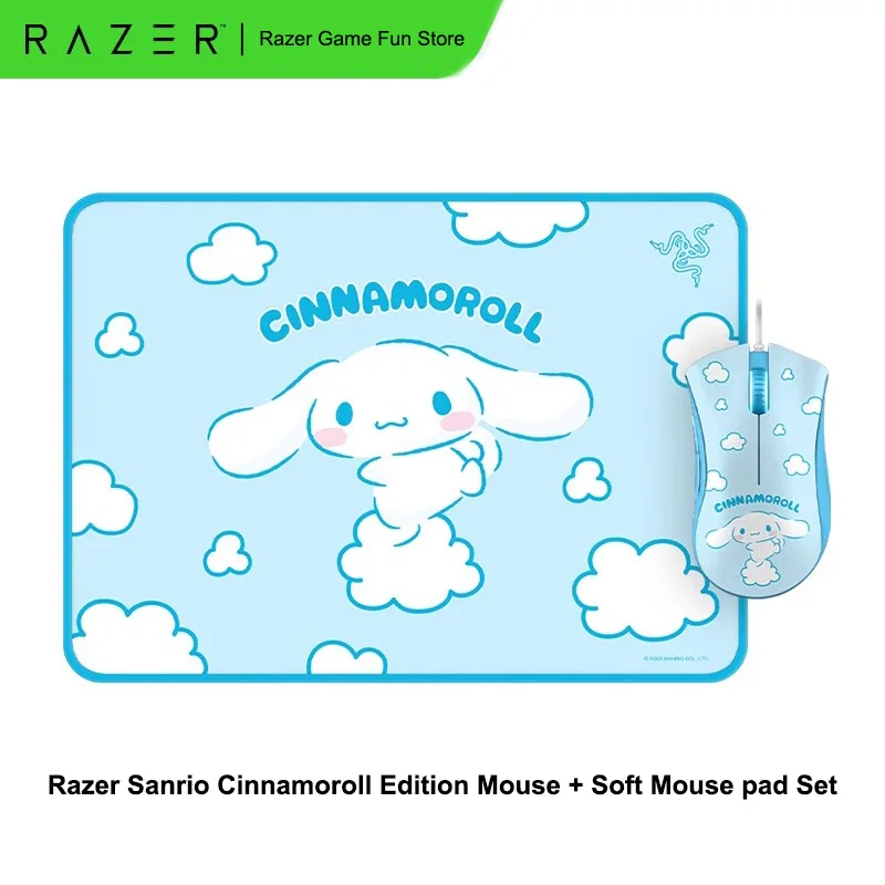 Razer Sanrio Cinnamoroll Limited Edition DeathAdder Essential Wired Gaming Mouse Soft Mat Set