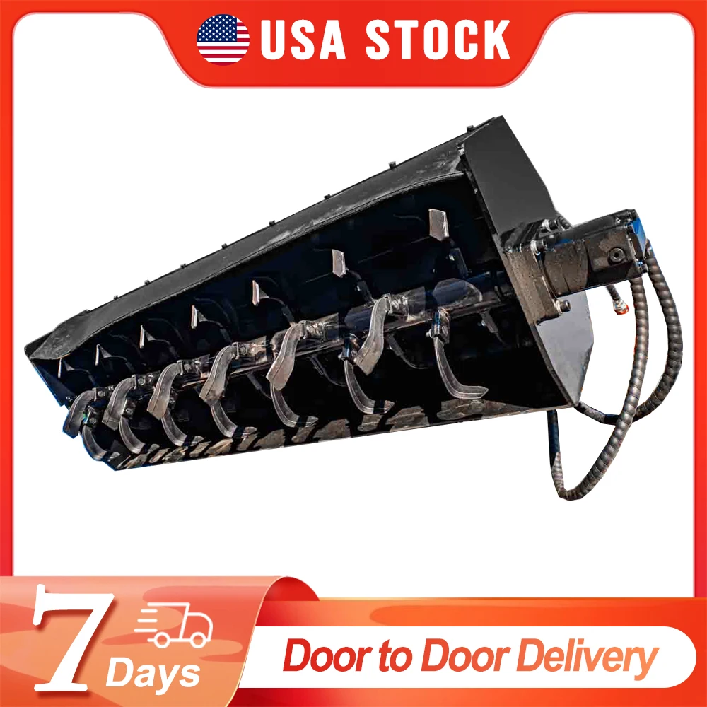 

57-inch Rotary Tiller Skid Steer Attachments for Agricultural Plowing Heavy-Duty Agriculture Equipment Accessory USA Shipping