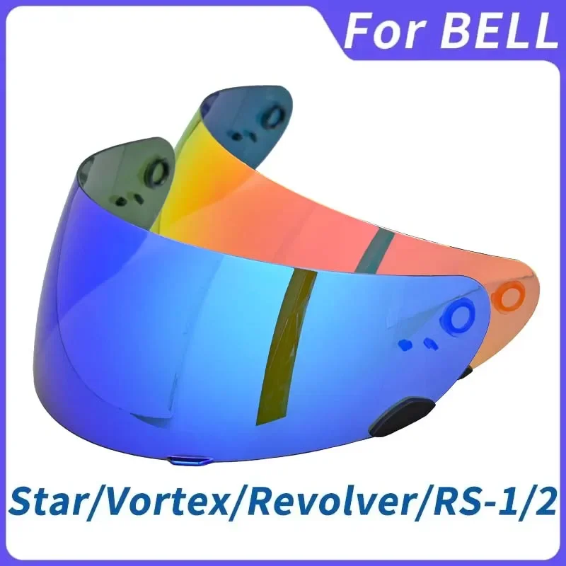 RS 1 RS 2 Motorcycle Helmet Visor Lens for BELL Qualifier DLX MIPS RS-1 RS-2 Vortex Revolver,Plating Lens Clear Red Anti fog