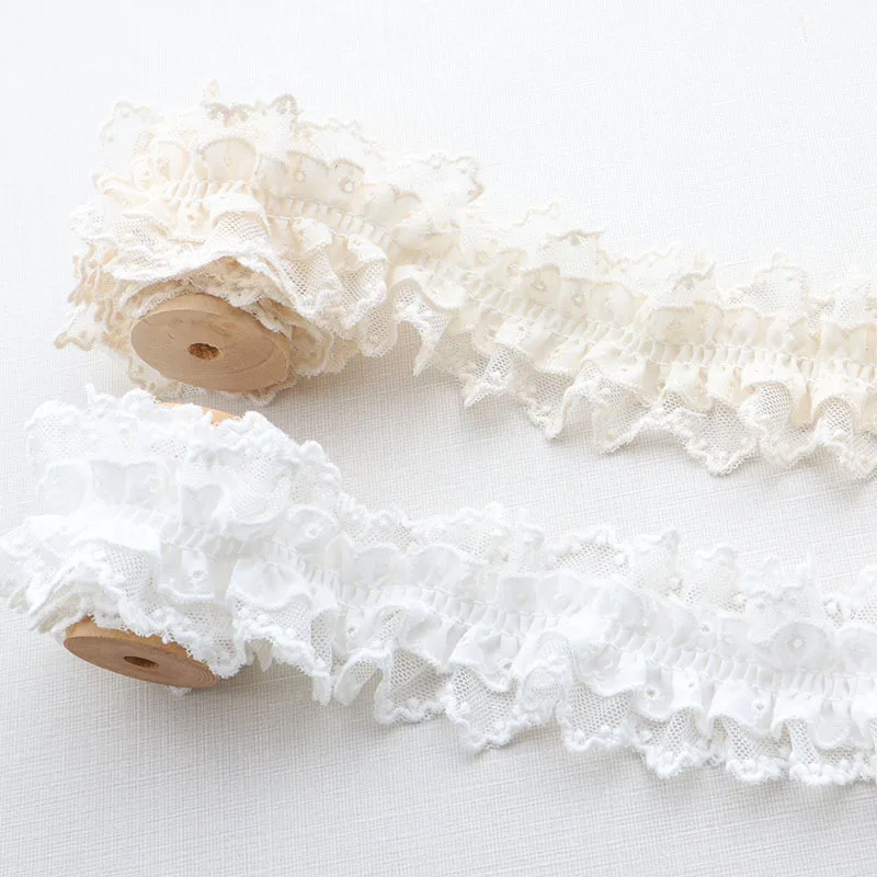 Folded Lotus Leaf Lace Mesh Lace Elastic Three-Dimensional Double-Layer Wrinkled Double-Sided DIY Accessories