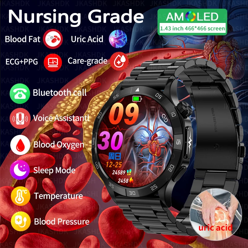 

2026 Smart Watch Men ECG Heart Rate Blood Oxygen Health Monitor Smart Bracelet Sport Fitness Watch Voice Call Smartwatch Women