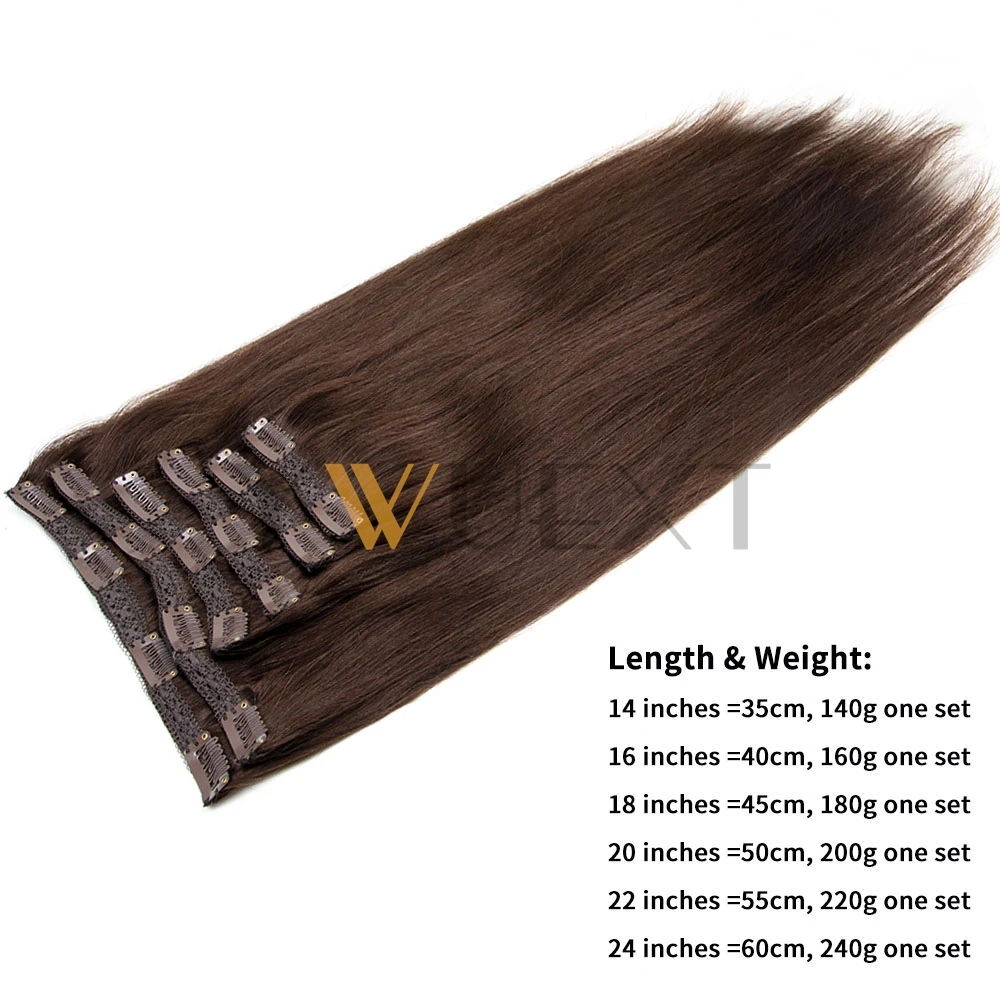 Invisible Clip in Human Hair Extensions 14