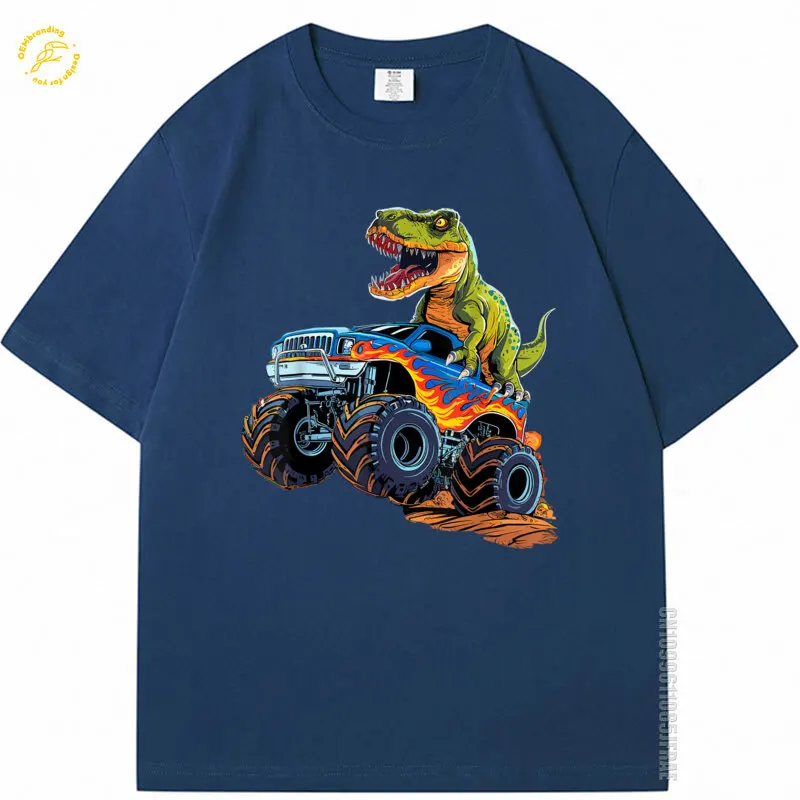 

Men's Tshirt Monster Truck Dinosaur Birthday Party Trucker Oversized T-Shirt Marcas De Lujo Готическая Одежда T Shirt Man
