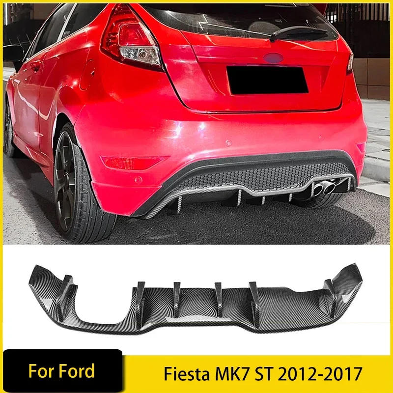 Car Rear Bumper Diffuser Lip Cover for Ford Fiesta MK7 ST 2012-2017 Tail Spoiler Skid Under Deflector Guard Car Accessories