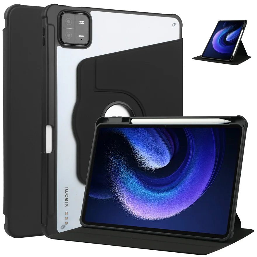 

For Xiaomi Pad 5 5Pro Case 11" PU Leather Shockproof Protective Shell 360 Degree Rotating With Pen Slot Tablet Stand Cover Case