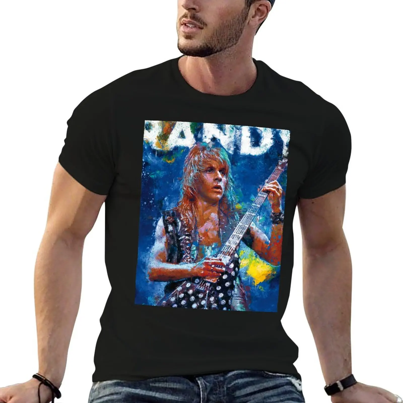

Randy Rhoads print T-Shirt man t shirt cotton high quality man t shirts for men T-Shirt