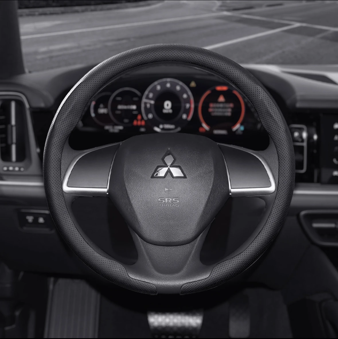 

Car Nappa leather Leather Steering Wheel Cover For Mitsubishi RALLIART ASX Colt Eclipse Galant LANCER EX OUTLANDER Pajero Triton