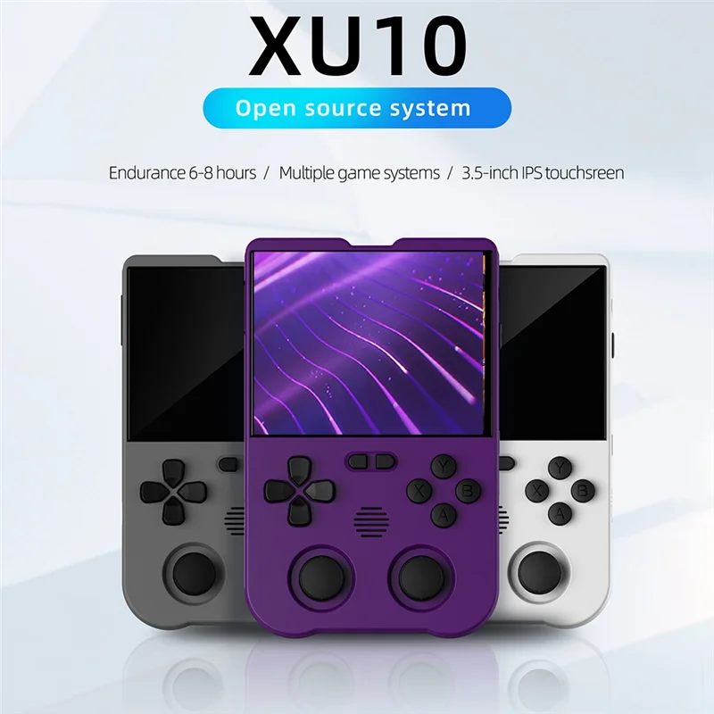 QWE-XU10 Game Console 3.5 Inch IPS Scherm 256G Arcade Retro Dual Joystick 3D Game Player RK3326S 64Bit 3000Mah