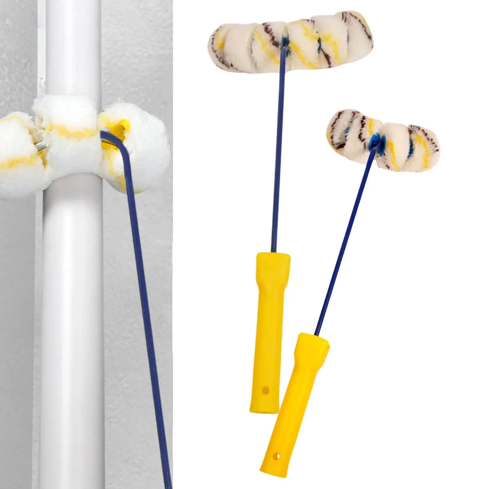 Fence Pipe Arced Surface Paint Roller High Density Bristle Cleaner for Fire Protection Pipelines