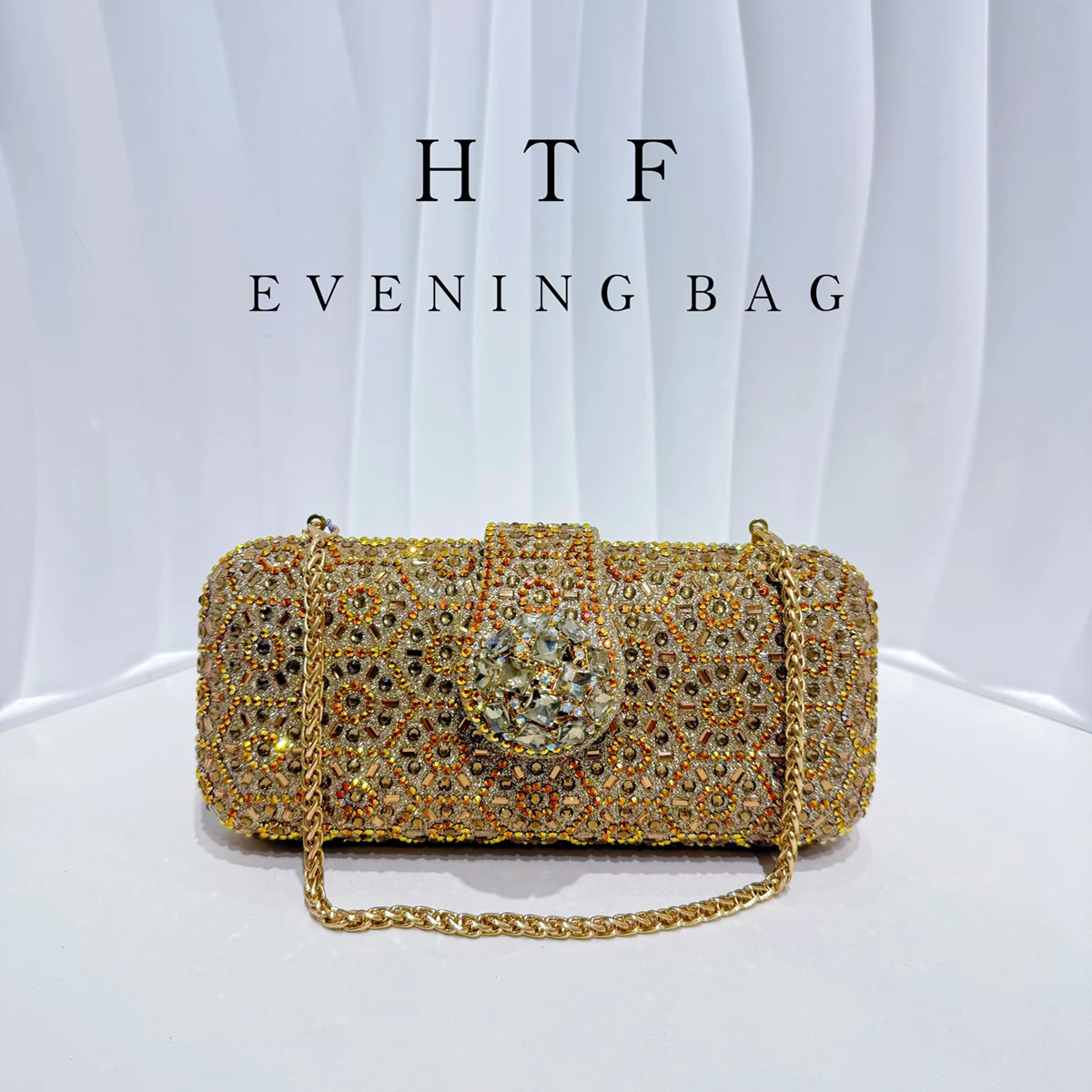 

Women Fashion Crystal Evening Clutch Bag Glittering Purple Rhinestone Handbag Wedding Party Purse Full-diamond Bridal Bags