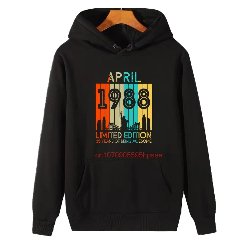 

Новые толстовки, винтажные подарки на день рождения 1988, модные толстовки с капюшоном и графикой, зимняя флисовая толстовка с капюшоном, мужская толстовка