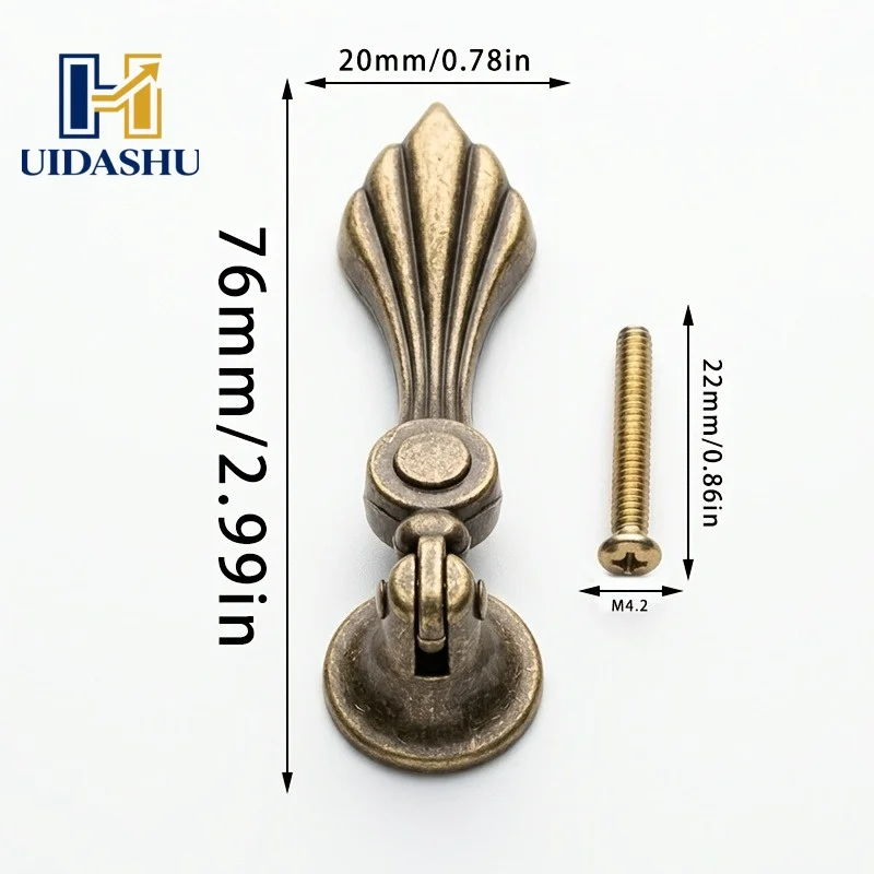 8Pcs Vintage Pendant Iron Cabinet Handles European Style Drawer Pulls Single Hole Knobs Wardrobe Dresser Door Furniture Hardware