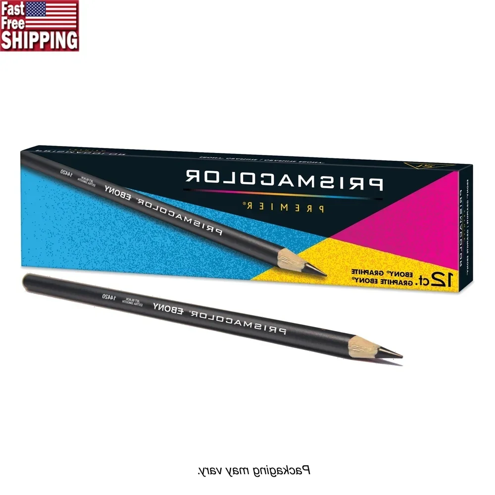 

Ebony Sketching Pencils 1 Dozen Matte Black Barrel Graphite Drawing Pencils Ultra Smooth Jet Black Leads Ideal Sketching