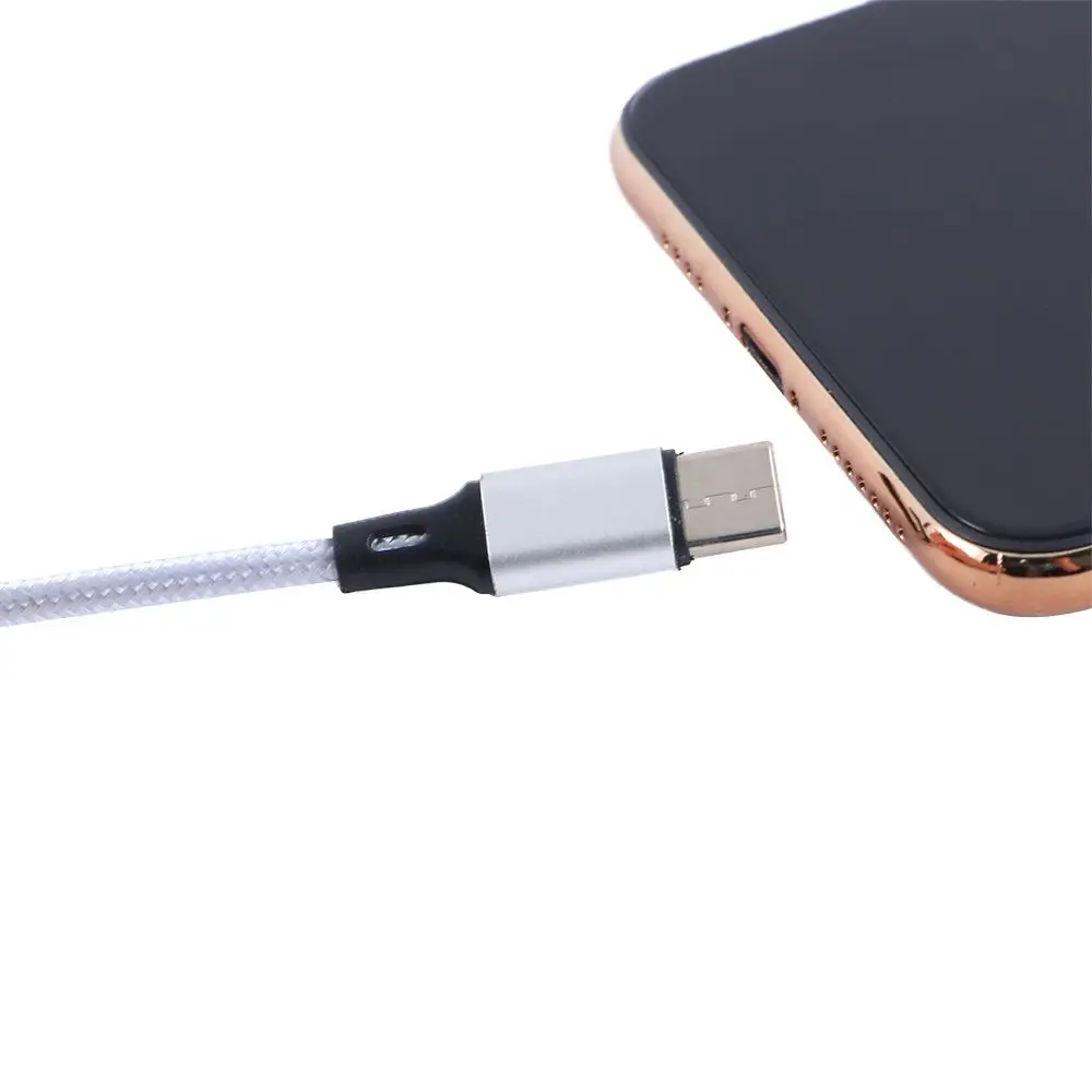 1.25m 2 in 1 Micro USB Type C Cables Nylon Braided Fast Charge Cable Phone Charge Cord Charger Cable Y Splitter