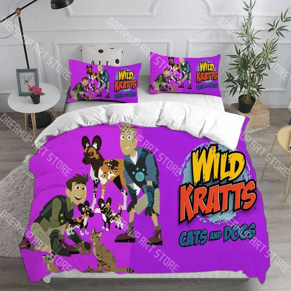 Fashion Wild kratts Cartoon Bedding Set Single Twin Full Queen King Size Bed Set Kids Bedroom Duvetcover Sets Bed Sheet Set