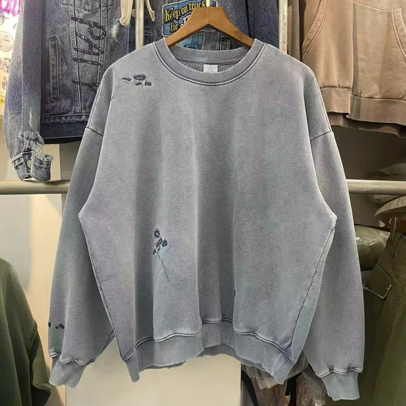 

Autumn 2025 Loose Fit Oversized Fce Lined round Ne Sweatirt Couples Casual Comfortable Cotton Crew Ne Sweatirt