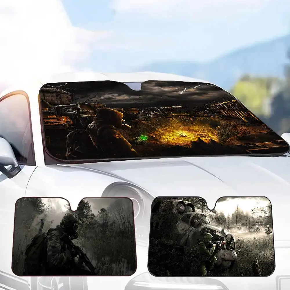 Hot Game S-STALKER Car Sunshade Window Sunshade Sunblock Front Windshield Hood Interior Front Baffle Double Ring Sunshade