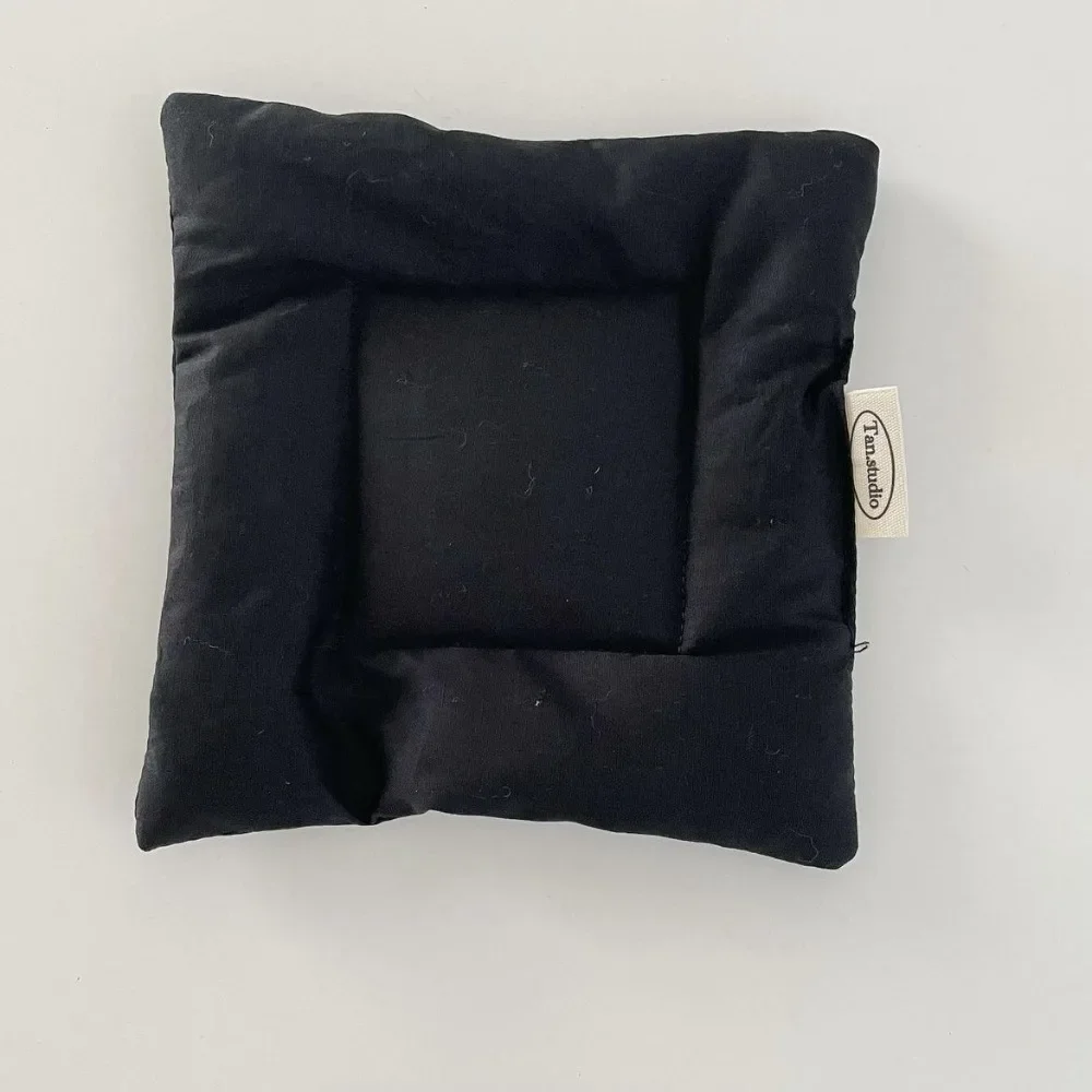 

Solid Color Multi-functional Coaster Thickened Fabric Double-sided Bow Ribbon Coaster Sweet Drawstring Portable Key Storage Mat