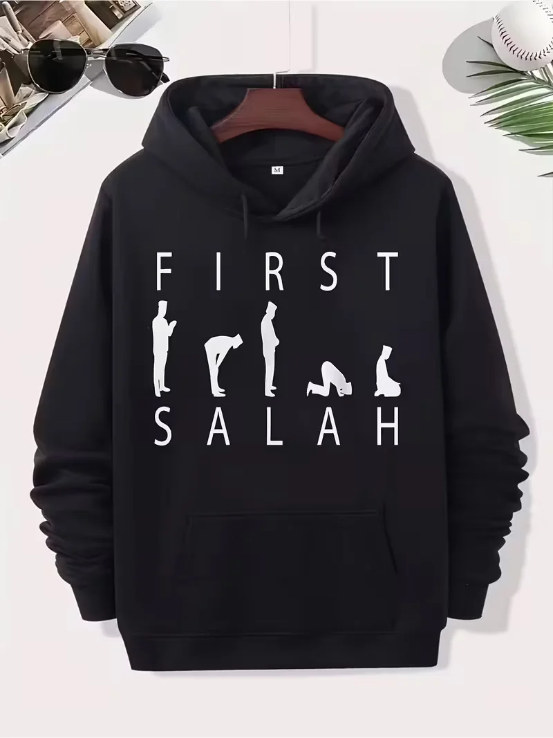 

Men's Loose Fit Hooded Sweatshirt 270g - Funny Graphic Print, Drawstring Hoodies for Everyday Casual Wear, Christmas Long Sleeve