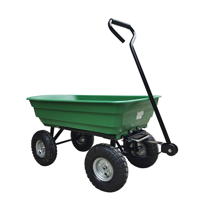 

Four-wheel trolley Inflatable solid dump Spot, construction site Garden dump truck