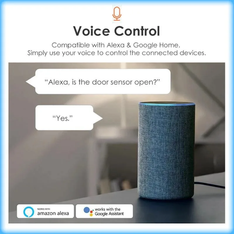 Tuya Wifi  Smart Door Sensor Window  Entry Security Alarm Alexa Google Home Compatible Burglar Alarm Sensor for Home Security