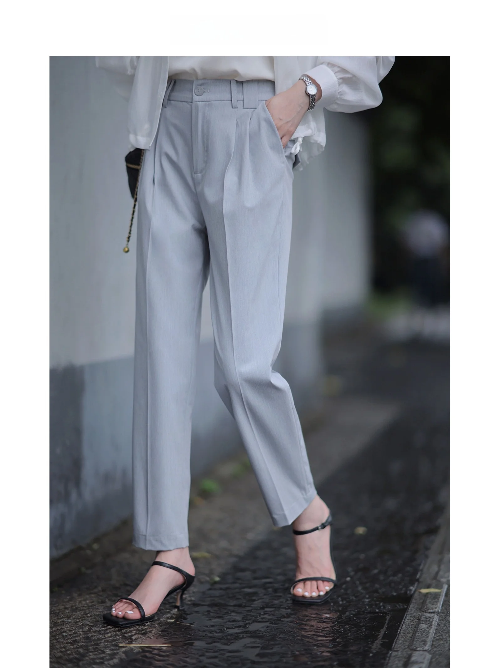 

Удобные свободные женские повседневные брюки с высокой талией, прямые, весна-лето, новинка от Zhao Daxi