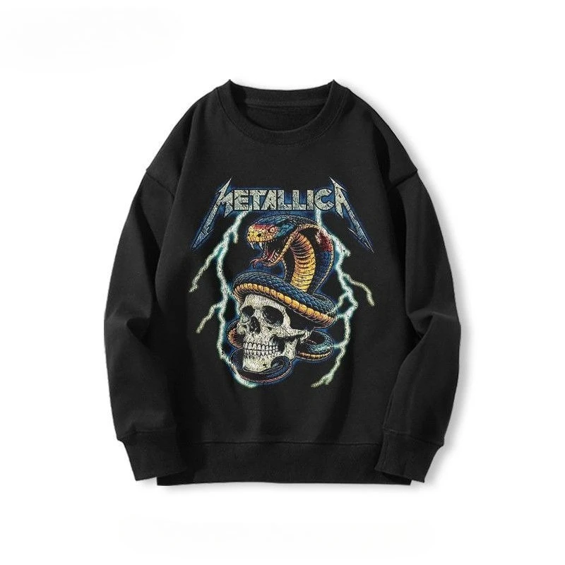 ميتاليكا البلوز الرجال النساء بلوزات هوديس المعادن روك باند Y2k البلوز بلوزات كبيرة الحجم ماركة الملابس الرجال الشارع الشهير