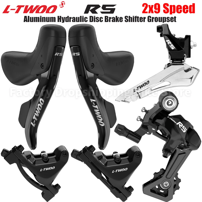 LTWOO R5 Aluminum Alloy Hydraulic Disc Brake Road Bike Kits 2X9 Speed Dual Control Lever 32T Rear Derailleur Bicycle Parts