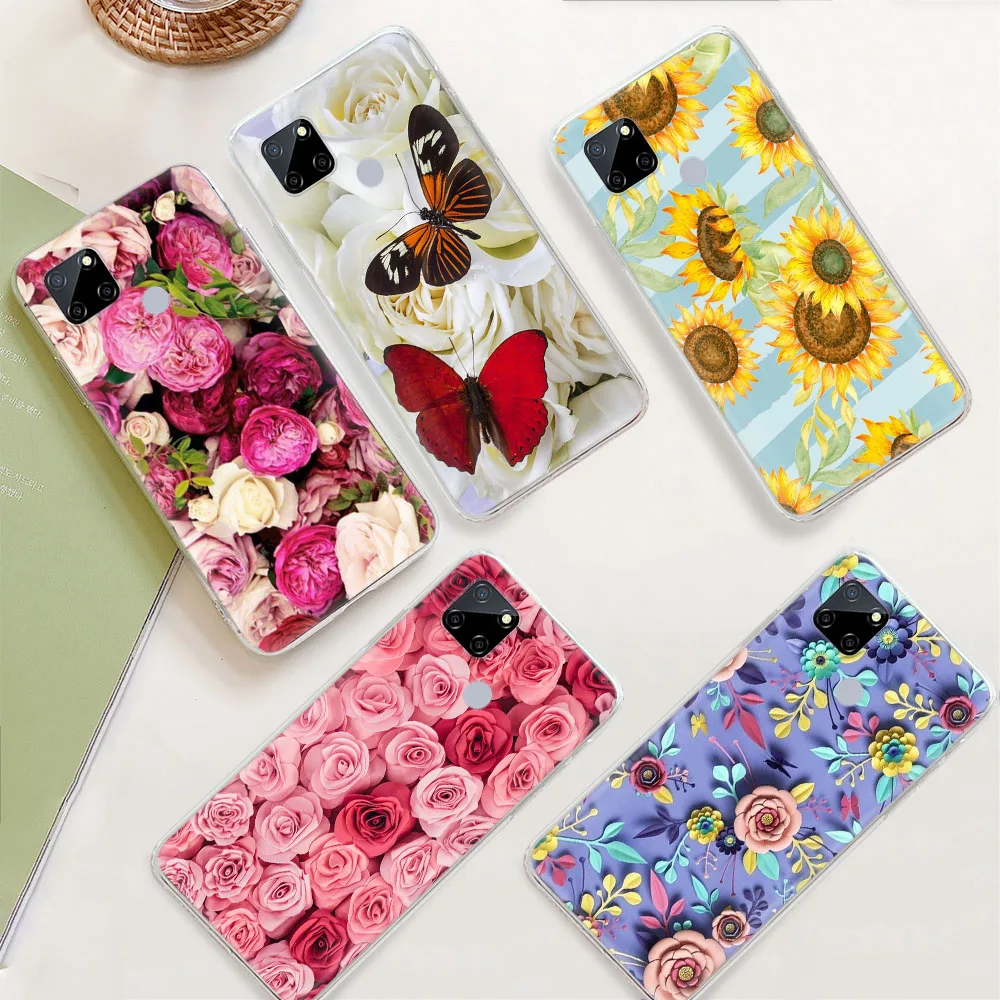 Cover for Motorola Moto E6 E6S E6I E7 E7I G7 G8 G9 Power G10 G20 G30 Play G200 Plus Soft Transparent Case ZR21 Flower